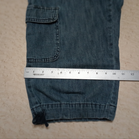 Lee One True Fit Capri Cargo Denim 10 Medium Women's Blue Lower Of The Waist - Picture 6 of 8
